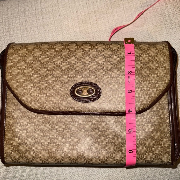 CELINE Macadam Blason Triomphe Leather Shoulder Bag - Picture 9 of 14